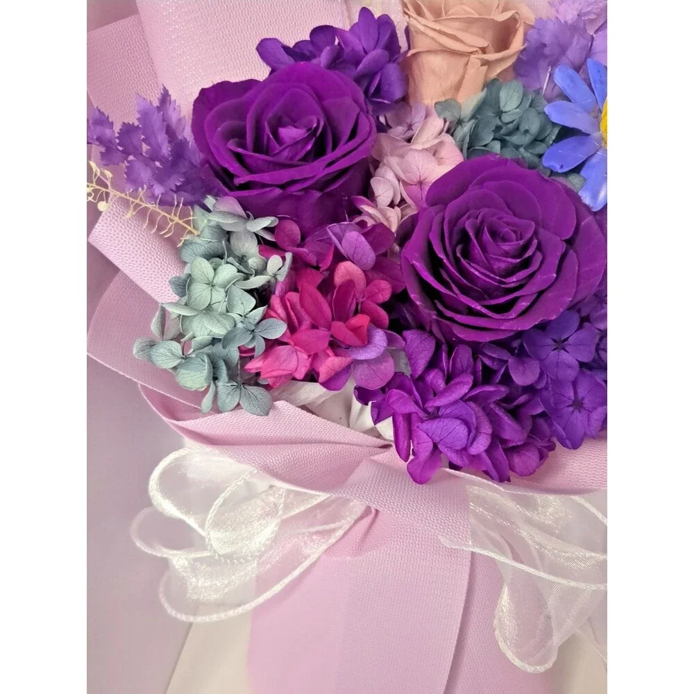Lovenfold Flowers Preserved Flowers Bouquets, Purple Rose Bouquets